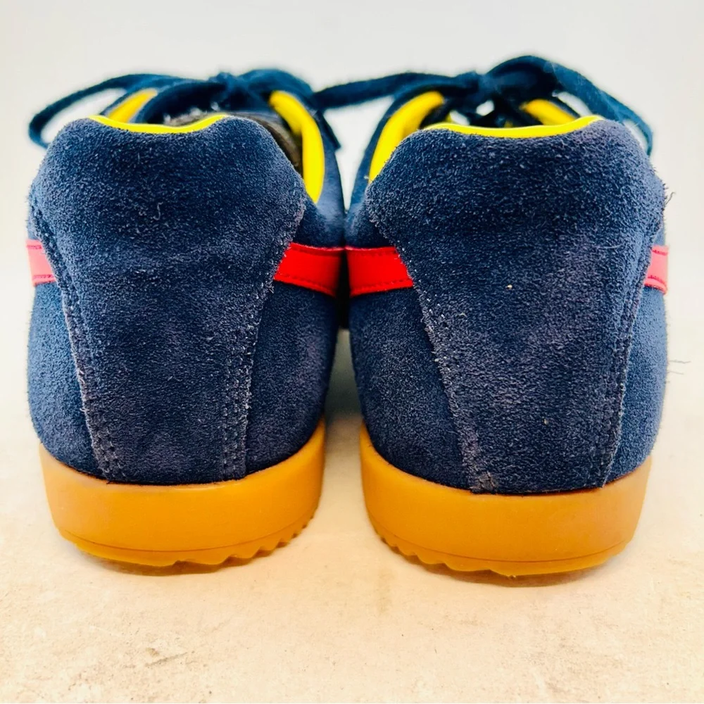 Gola Navy Suede Red Leather Wingflash Harrier Lace Up Retro Sneakers, size 38 7 - Picture 9 of 12